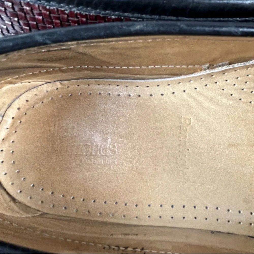 Allen Edmonds Bennington Loafers Mens 10.5 Two Tone Black Brown Tassel Loafers